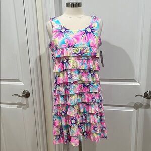 New! Beachtime Lulu B Layered Cha Cha Dress Beach Resort UPF 50+ Size Medium NWT
